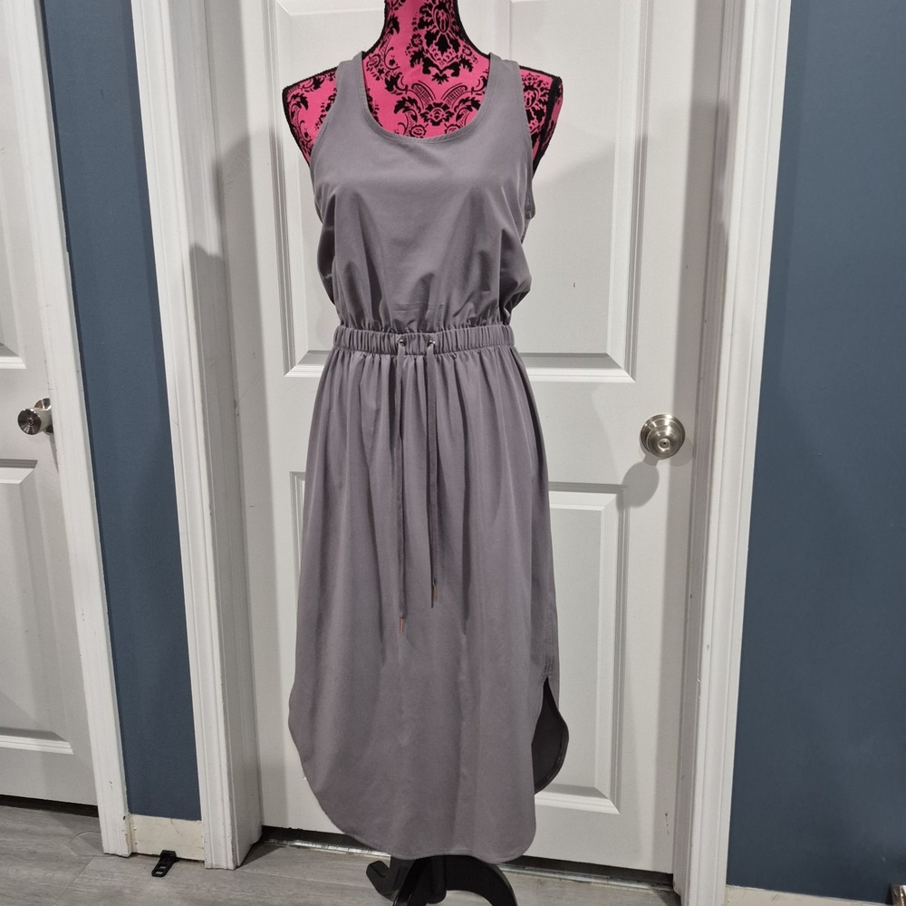 CALIA Dress Womens Purple Gray Midi Tank Sleeveless Athleisure Travel Packable
